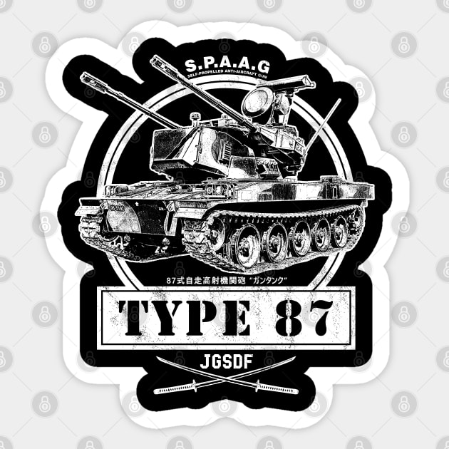 Type 87 Self-Propelled Anti-Aircraft Gun Sticker by rycotokyo81